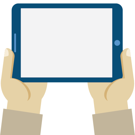 Picture of two hands holding a tablet